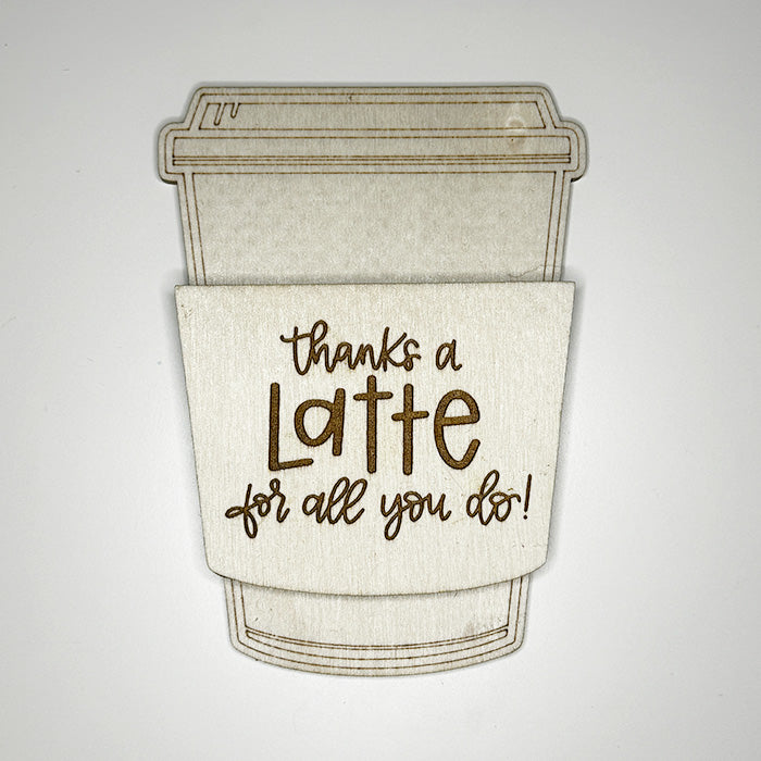 Coffee Cup Gift Card Holder - 'Thanks a Latte for all You do' - juliemstudios