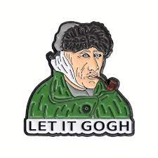 Enamel Anime Van Gogh Inspired pin - Let it Gogh pipe - juliemstudios