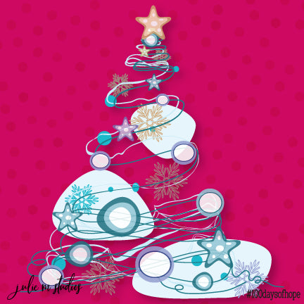 Day 085 - Abstract Christmas Tree Pink - juliemstudios