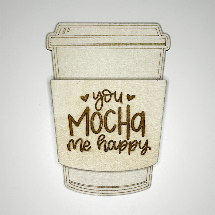 Coffee Cup Gift Card Holder - 'You Mocha Me Happy'