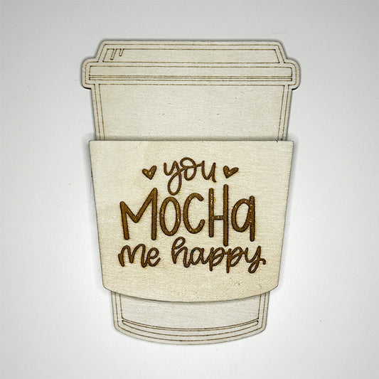 Coffee Cup Gift Card Holder - 'You Mocha Me Happy'
