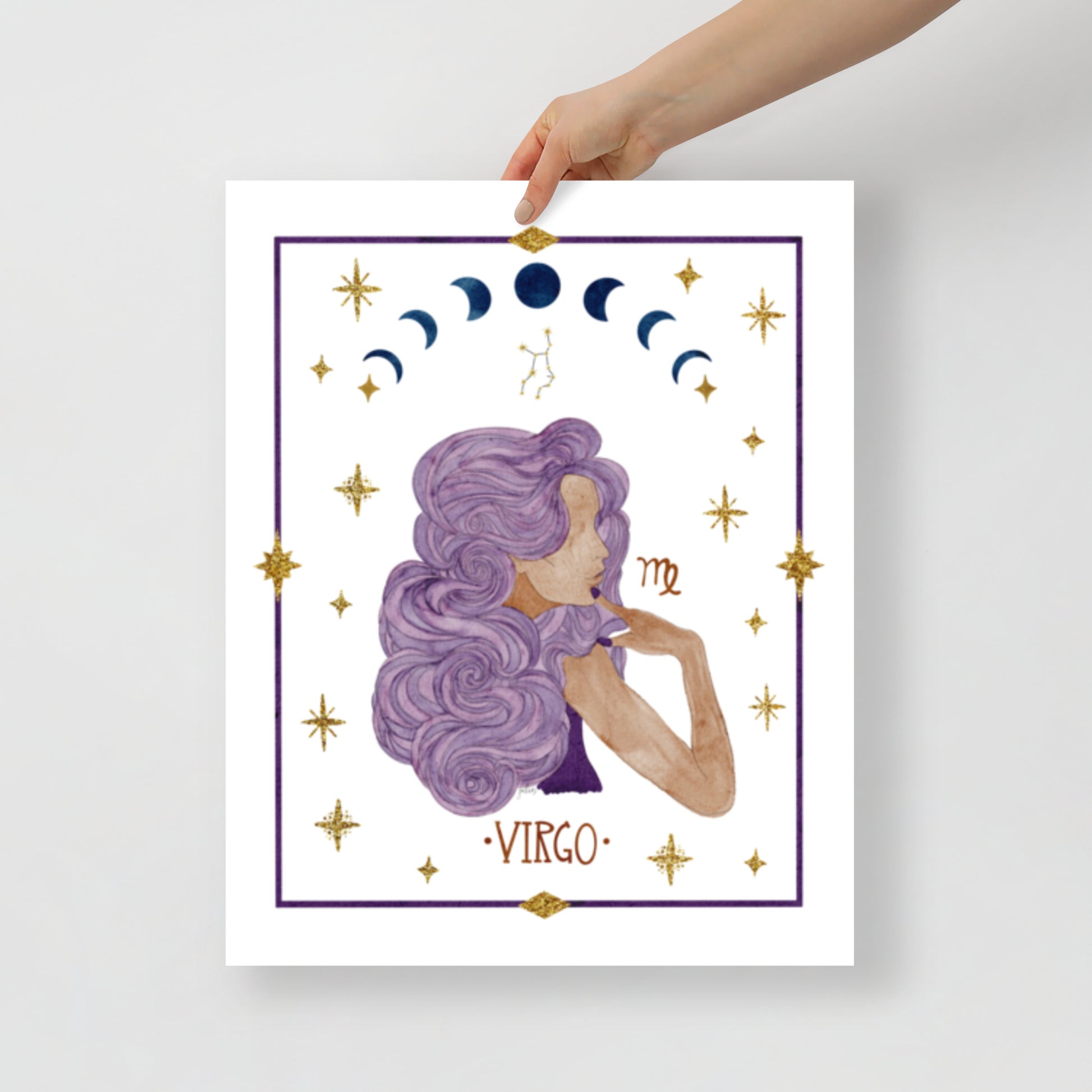 Virgo Zodiac Watercolor Art Print - juliemstudios