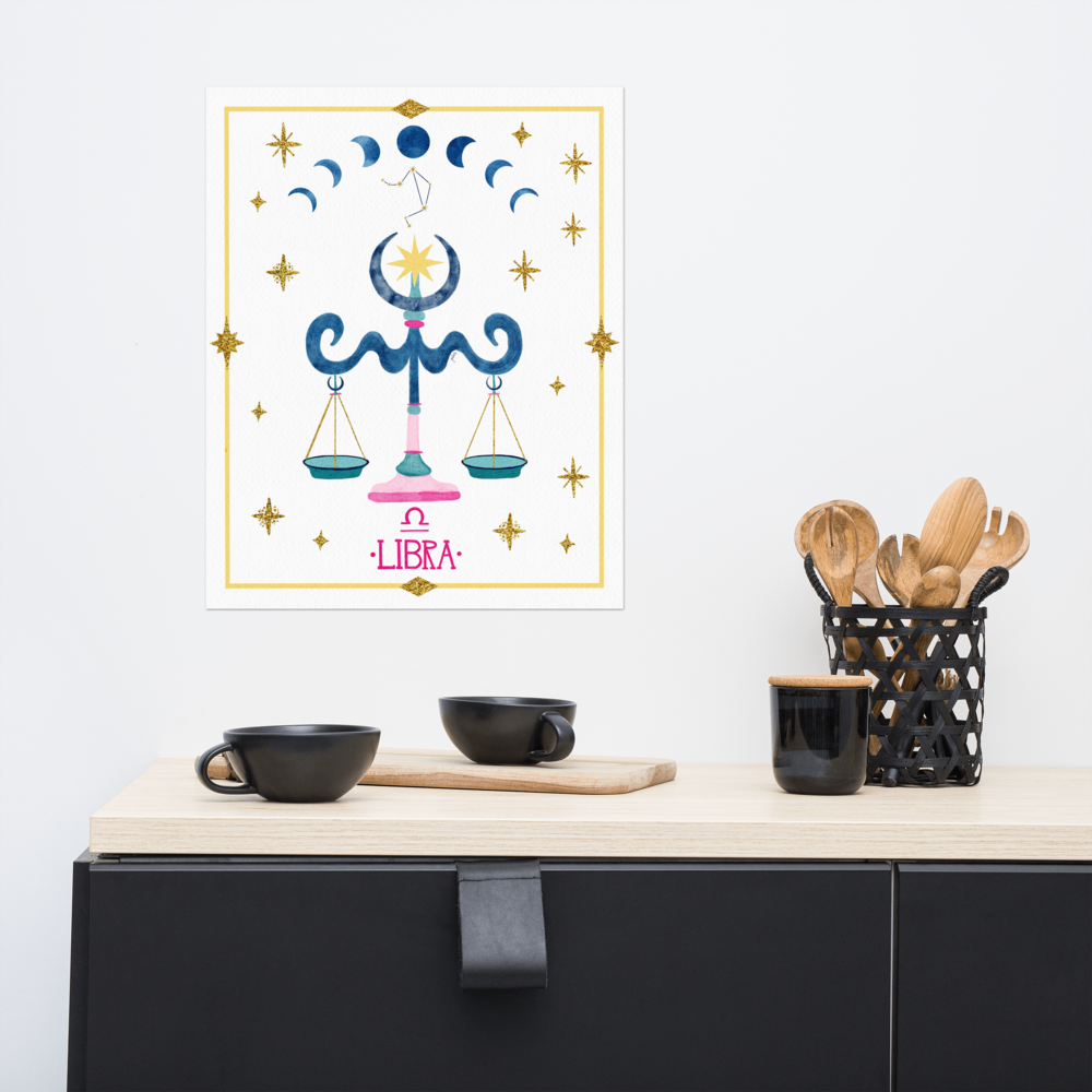 Libra Zodiac Watercolor Art Print - juliemstudios