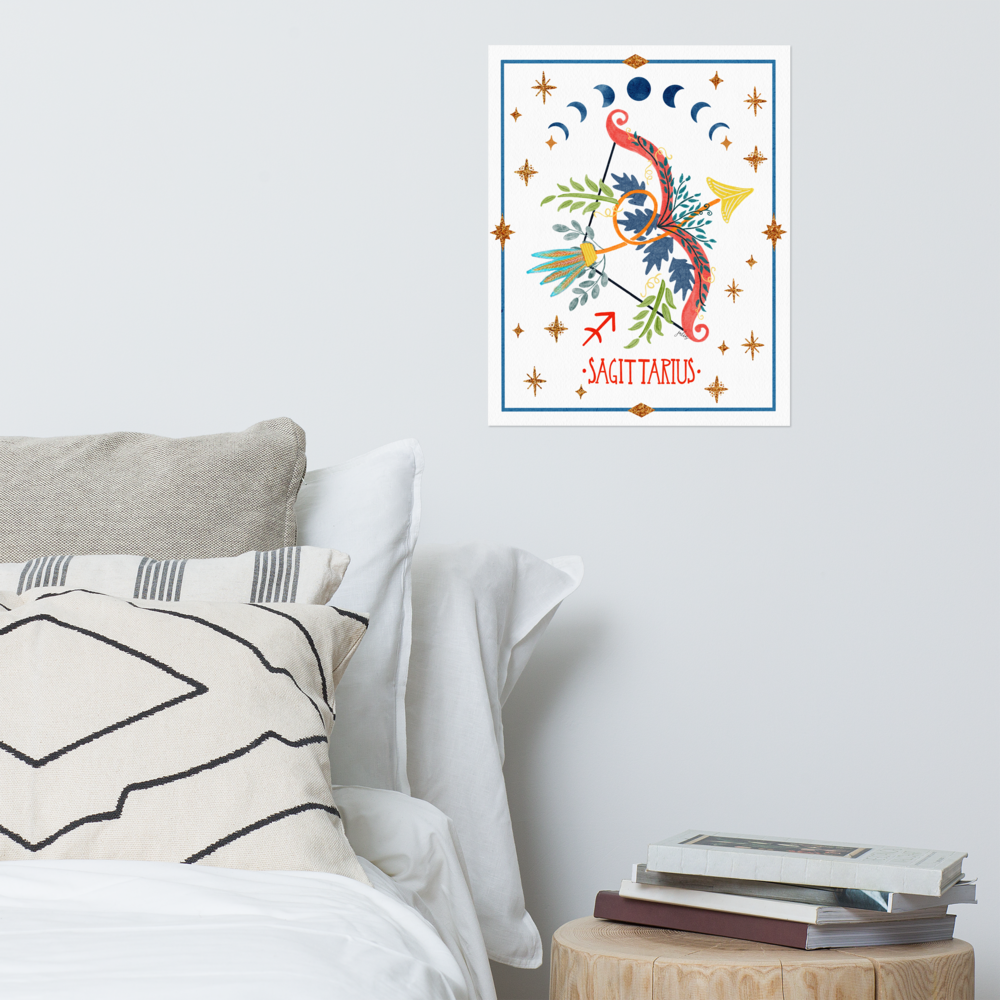 Sagittarius Zodiac Watercolor Art Print