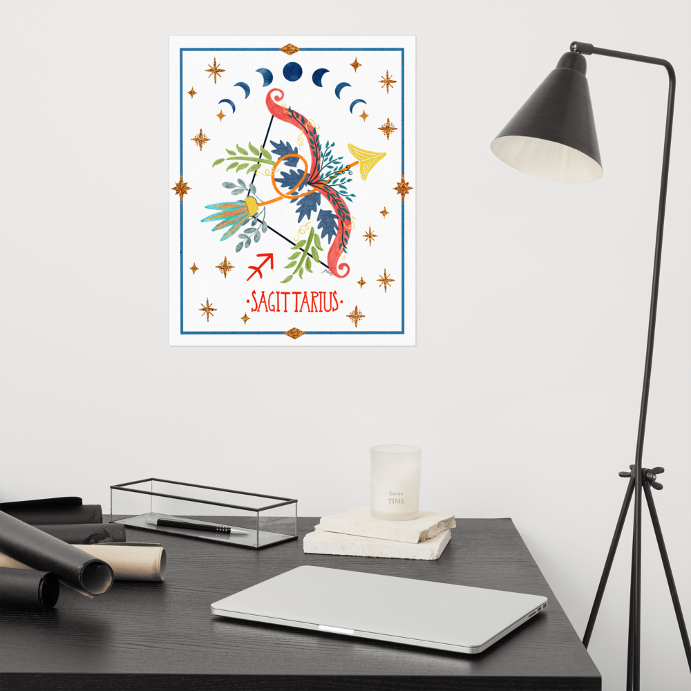 Sagittarius Zodiac Watercolor Art Print