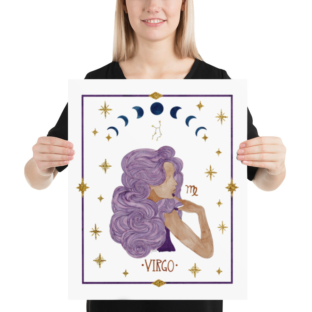 Virgo Zodiac Watercolor Art Print - juliemstudios