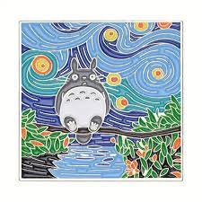 Enamel Anime Van Gogh Inspired pin - Owl